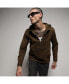 Men's Brown Half-Zip Utility Jacket With Contrast Drawstring