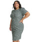 Plus Size Jewel-Neck Tweed Sheath Dress