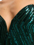 Фото #7 товара TFNC sequin bandeau maxi dress in emerald green