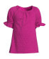 ფოტო #1 პროდუქტის Girls Short Sleeve Eyelet Ruffle Sleeve Top