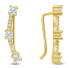 Glittering longitudinal gold-plated earrings EA78Y