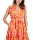 Фото #4 товара Petite Printed Chiffon Tiered A-Line Dress