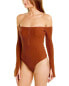 Good American 1/2-Zip Bodysuit Women's Brown 0