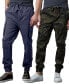 ფოტო #1 პროდუქტის Men's Slim Fit Stretch Cargo Jogger Pants, Pack of 2