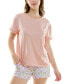 ფოტო #9 პროდუქტის Women's 2-Pc. Printed Short Pajamas Set