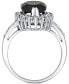 ფოტო #3 პროდუქტის Onyx & Diamond (1/4 ct. t.w.) Halo Ring in Sterling Silver