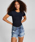 ფოტო #1 პროდუქტის Women's Double-Layered Crewneck Bodysuit