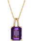 Macy's amethyst (2-9/10 ct. t.w.) and Diamond Accent Pendant Necklace in 14k Rose Gold