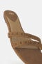 Split suede flat slider sandals