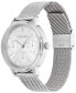 ფოტო #2 პროდუქტის Women's Silver-Tone Stainless Steel Mesh Bracelet Watch 34mm