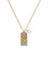 Фото #1 товара COACH faux Stone Signature Pave Tag Pendant Necklace
