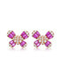 Teens/Young Adults Sterling Silver with Baguette and Clear Round Cubic Zirconia Butterfly Stud Earrings