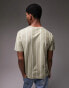 Фото #8 товара Topman classic t-shirt with vertical stripe in sage - LGREEN