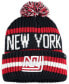 Фото #2 товара Men's Navy New York Giants Legacy Bering Cuffed Knit Hat with Pom