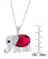 Фото #2 товара Macy's simulated Birthstone Elephant Pendant 18" Necklace in Silver Plate