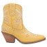 Фото #1 товара Dingo Primrose Embroidered Floral Snip Toe Cowboy Booties Womens Yellow Casual B