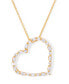 ფოტო #1 პროდუქტის Cubic Zirconia Sideways Heart Necklace 18" in 14k Gold Plate
