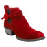 Фото #3 товара Justin Boots Chellie Velvet Pull On Booties Womens Red Casual Boots L9758
