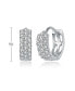 One of a Kind White Gold Plated Cubic Zirconia 13mm Hoop Earrings