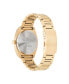 ფოტო #3 პროდუქტის Unisex Three Hand Code Two Gold-Tone Stainless Steel Bracelet Watch 38mm