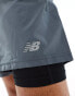 New Balance performance 5 inch lined shorts in graphite grey