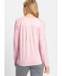 ფოტო #1 პროდუქტის Women's Long Sleeve V-Neck Solid T-Shirt