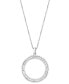 ფოტო #1 პროდუქტის EFFY® Diamond Baguette Open Circle 18" Pendant Necklace (1-1/20 ct. t.w.) in 14k White Gold