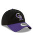 Фото #2 товара Men's Black Colorado Rockies Team Replica Core Classic 9Twenty Adjustable Hat