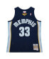 Фото #3 товара Mitchell Ness Men's Marc Gasol Navy Memphis Grizzlies 2008/09 Hardwood Classics Swingman Throwback Jersey