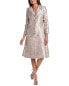 Фото #1 товара Teri Jon By Rickie Freeman Metallic Jacquard Shirtdress Women's Metallic 6