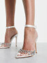 Фото #2 товара Be Mine Wide Fit Bridal Rasella heeled shoes with embellished front in ivory