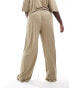 Фото #7 товара ASOS DESIGN Curve low rise linen look trouser in taupe