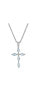 Фото #1 товара Macy's aquamarine (1/2 ct. t.w.) & Cubic Zirconia 18" Cross Pendant Necklace in Sterling Silver