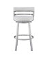 Фото #15 товара Madrid 30" Bar Height Swivel Gray Artificial leather and Brushed Stainless Steel Bar Stool