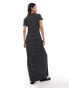 Фото #4 товара Vero Moda knot front maxi dress in black with white stripes