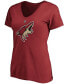 ფოტო #2 პროდუქტის Women's Clayton Keller Garnet Arizona Coyotes Authentic Stack Name And Number V-Neck T-shirt