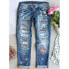 Фото #3 товара Vintage Dokotoo Straight Jeans Pants Women's 2XL Blue Floral Mid Rise Pull-On