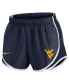 Women's Navy West Virginia Mountaineers Primetime Tempo Performance Shorts