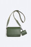 Contrast crossbody bag with purse