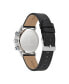 ფოტო #3 პროდუქტის Unisex Chrono Code One Chrono Black Leather Strap Watch 40mm