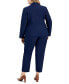 Фото #2 товара Plus Size Stretch Crepe One-Button Pantsuit