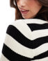 Фото #4 товара Vero Moda skinny ribbed knitted jumper in mono stripe