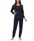 ფოტო #1 პროდუქტის Women's Kangaroo Long Sleeve Top with Jogger Set