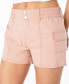 Фото #4 товара Juniors' Mid-Rise Smocked-Waist Cargo Shorts