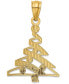 Фото #3 товара Two-Tone Modern Christmas Tree Charm Pendant in 14k Gold