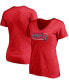 ფოტო #1 პროდუქტის Women's Red Washington Capitals Mascot in Bounds V-Neck T-shirt