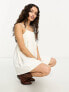 Фото #5 товара ASOS DESIGN Petite denim cami mini dress in white