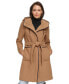 ფოტო #1 პროდუქტის Women's Faux-Fur Hooded Wool Blend Belted Coat