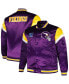 Фото #1 товара Men's Purple Distressed Minnesota Vikings Big and Tall Satin Full-Snap Jacket