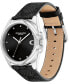 Фото #3 товара Women's Greyson Quartz Black Leather Strap Watch 36mm